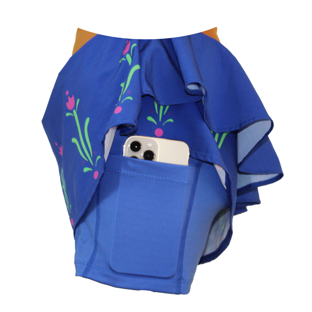 AZURE BLUE RUNNIING SKIRT -KIDS COLLECTION