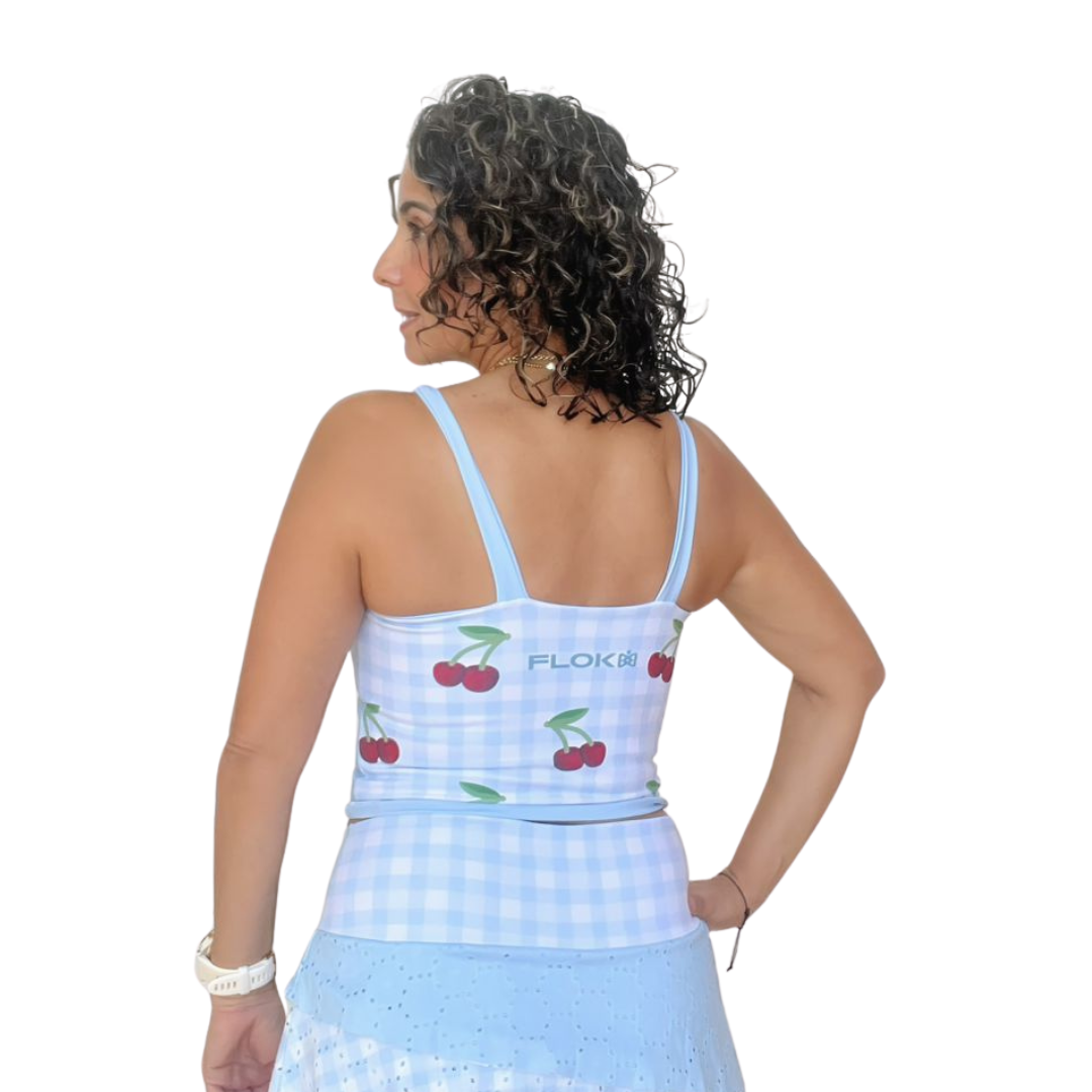 Gingham Cherries Reversible Crop Top 🍒 13.1 MILES