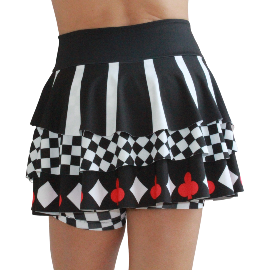 Black and white sales checkered skirt queen