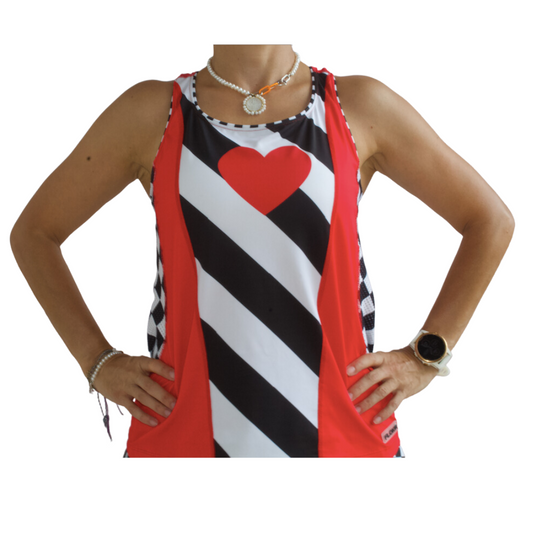 QUEEN OF HEARTS RUNNING TANK TOP - KIDS COLLECTION