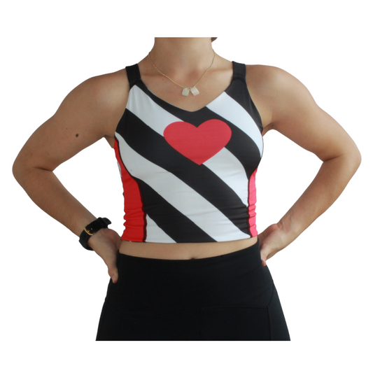 QUEEN OF HEARTS RUNNING CROP TOP - KIDS COLLECTION