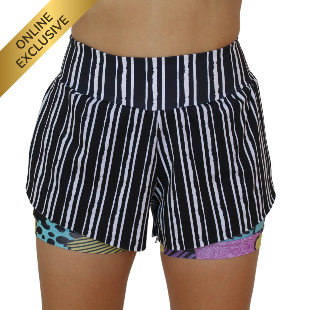 Short Rags LOVE RAG DOLL- STRIPES -💗 RUNNING SHORT – FLOK Sportswear